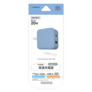 X^oii AC[d Type-C PD20W/USB-A QC3.0 BL u[ m2|[g /USB Power DeliveryΉn RACCA20W01UBL