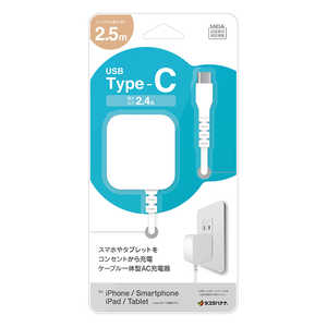 ラスタバナナ AC充電器 ケーブル直付Type-C 2.4A 2.5m WH ホワイト R25ACC2A03WH ラスタバナナ AC充電器 ケーブル直付Type-C 2.4A 2.5m WH ホワイト R25ACC2A03WH