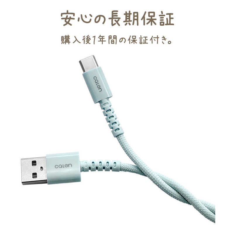ラスタバナナ ラスタバナナ calon USB-A to Type-C 強靭ナイロンケーブル 1.0m ホワイト R10CAAC3A04WH R10CAAC3A04WH