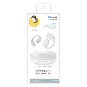 ラスタバナナ Bluetooth5.3 Air伝導完全ワイヤレスイヤホンマイク WH ホワイト RTWS07WH