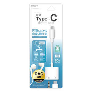ラスタバナナ TypeC-3.5mmイヤホンジャック デジタル変換+TypeC充電口 WH ホワイト RHECC35D04WH ラスタバナナ TypeC-3.5mmイヤホンジャック デジタル変換+TypeC充電口 WH ホワイト RHECC35D04WH