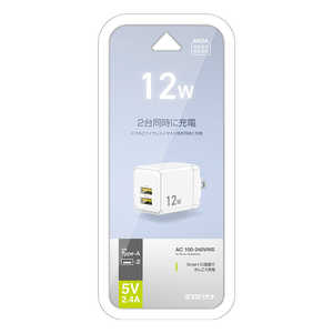 ラスタバナナ AC充電器 Type-A×2ポート 5V/2.4A WH ホワイト RAC2A2A05WH ラスタバナナ AC充電器 Type-A×2ポート 5V/2.4A WH ホワイト RAC2A2A05WH