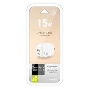 ラスタバナナ AC充電器 Type-A+Type-Cポート 5V/3A WH ホワイト RACCA3A01WH ラスタバナナ AC充電器 Type-A+Type-Cポート 5V/3A WH ホワイト RACCA3A01WH