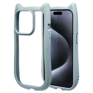 ラスタバナナ iPhone15 Pro Max 猫耳ケース mimi TPU×PC SBL スモーキーブルー 7944IP367PHB