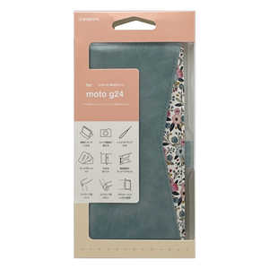 ラスタバナナ moto g24 花柄手帳型ケース LBL ライトブルー 8003MOG24BHLBL ラスタバナナ moto g24 花柄手帳型ケース LBL ライトブルー 8003MOG24BHLBL