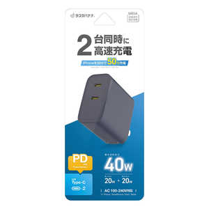 X^oii AC[dType-C×2 PD20Wm2|[g/USB Power DeliveryΉn`R[O[ RAC2C20W01CGRY