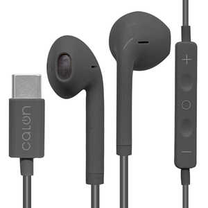 ラスタバナナ ステレオイヤホンマイク DAC搭載 着信応答スイッチ 有線 calon Type-C タイプC ［USB］ チャコールグレー RESMSCD04CGRY