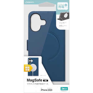 ラスタバナナ iPhone 16(6.1インチ)手帳型ケース サイドマグネット Magsafe対応 ネイビー 8092IP461BSMMNV ラスタバナナ iPhone 16(6.1インチ)手帳型ケース サイドマグネット Magsafe対応 ネイビー 8092IP461BSMMNV