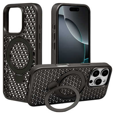 ラスタバナナ iPhone16Pro ZEROSAFE Mesh Magsafe対応 360°回転
