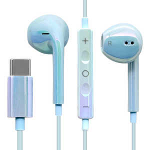 ラスタバナナ Type-C ステレオイヤホンマイク スイッチ付 DAC搭載 ［USB］ オーロラブルー RESMSCD05BL