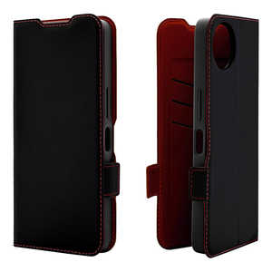 ラスタバナナ AQUOS wish5 薄型手帳サイドマグネットケース 衝撃吸収 ブラック×レッド 8809AW5BSMBKR ラスタバナナ AQUOS wish5 薄型手帳サイドマグネットケース 衝撃吸収 ブラック×レッド 8809AW5BSMBKR