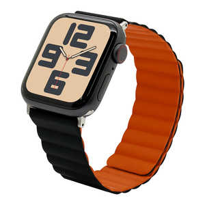 ラスタバナナ Apple Watch 38/40/41/Series10 42mm マグネットシリコンバンド ブラック×オレンジ RBLAWM4007BKOR ラスタバナナ Apple Watch 38/40/41/Series10 42mm マグネットシリコンバンド ブラック×オレンジ RBLAWM4007BKOR