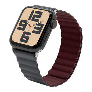 ラスタバナナ Apple Watch 38/40/41/Series10 42mm マグネットシリコンバンド グレー×ワインレッド RBLAWM4007GRYRD ラスタバナナ Apple Watch 38/40/41/Series10 42mm マグネットシリコンバンド グレー×ワインレッド RBLAWM4007GRYRD