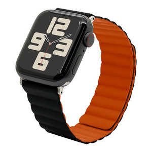 ラスタバナナ Apple Watch 44/45/46/49mm マグネットシリコンバンド ブラック×オレンジ RBLAWM4407BKOR ラスタバナナ Apple Watch 44/45/46/49mm マグネットシリコンバンド ブラック×オレンジ RBLAWM4407BKOR