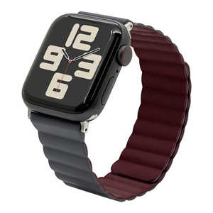ラスタバナナ Apple Watch 44/45/46/49mm マグネットシリコンバンド グレー×ワインレッド RBLAWM4407GRYRD ラスタバナナ Apple Watch 44/45/46/49mm マグネットシリコンバンド グレー×ワインレッド RBLAWM4407GRYRD