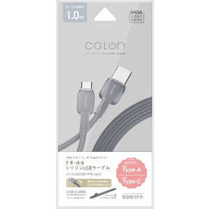 ラスタバナナ USB-A ⇔ USB-Cケーブル ［充電 / 転送 / 1.0m / USB2.0］ ［USB-A ⇔ USB-C］ チャコールグレー R10CAAC3A07CGRY