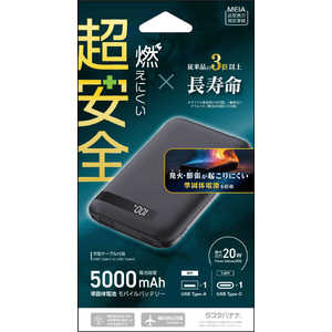 ���X�^�o�i�i 5000mAh ���ő̃��o�C���o�b�e���[ A×1 C×1 PD20W�o�� [ USB Power Delivery�Ή� / 2�|�[�g ] �`���R�[���O���[ RLI050C20W03CGRY