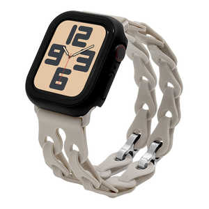 ラスタバナナ Apple Watch 38/40/41/Series10 42mm シリコンバンド チェーン式 スターライト RBLAWC4007ST ラスタバナナ Apple Watch 38/40/41/Series10 42mm シリコンバンド チェーン式 スターライト RBLAWC4007ST