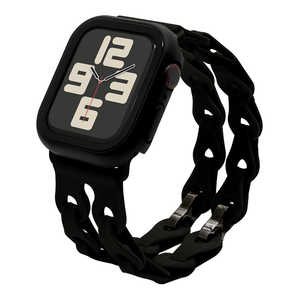 ラスタバナナ Apple Watch 44/45/46/49mm シリコンバンド チェーン式 ブラック RBLAWC4407BK ラスタバナナ Apple Watch 44/45/46/49mm シリコンバンド チェーン式 ブラック RBLAWC4407BK