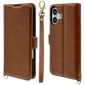 ラスタバナナ iPhone 17ケース 薄型手帳 ハンドストラップ付き ブラウン 8857IP5ABSMHBR