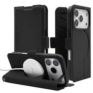 ラスタバナナ iPhone 17 Proケース 手帳型 磁力充電対応 ブラック 8983IP5BBSMMBK