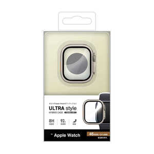 ラスタバナナ Apple Watch series10 46mm ガラスフィルム ケース カバー ハイブリッド 高光沢 高透明 GD PC+GLASS ガラス一体型プロテクター 表面硬度8H ゴール