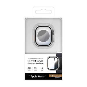 ラスタバナナ Apple Watch series10 46mm ガラスフィルム ケース カバー ハイブリッド 高光沢 高透明 SV PC+GLASS ガラス一体型プロテクター 表面硬度8H シルバ