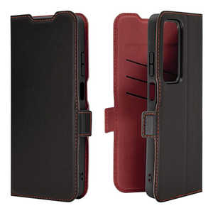 ラスタバナナ OPPO A5 5G 薄型手帳サイドマグネットケース BK×RD ブラック×レッド 9281OA5BSMBKR