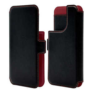 ラスタバナナ MagSafe対応 汎用手帳型ケース 6.1-6.3インチ対応 BK×RD ブラック×レッド RFMB01SMBKR