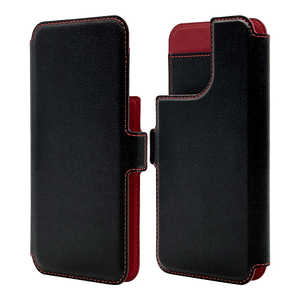 ラスタバナナ MagSafe対応 汎用手帳型ケース 6.7-6.9インチ対応 BK×RD ブラック×レッド RFMB02SMBKR