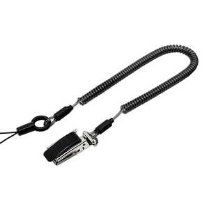 ラスタバナナ コイルストラップ メタルクリップ ステンレスワイヤー入り ロング BK ブラック RCSTWML03BK