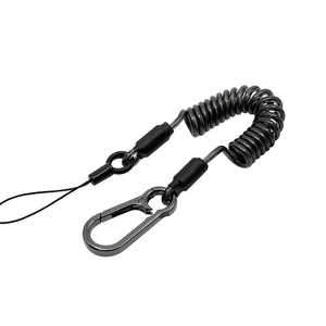 ラスタバナナ コイルストラップ 極太 カラビナ ステンレスワイヤー入り BK ブラック RCSTWC04BK