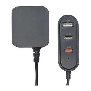 ラスタバナナ AC充電器 1.2m延長 C×2 A×1 PD20W CGRY ［USB Power Delivery対応］ チャコールグレー R12AC2CA20W01CGRY