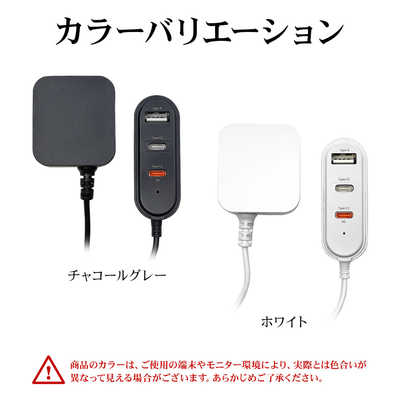 ラスタバナナ AC充電器 1.2m延長 C×2 A×1 PD20W ［USB Power Delivery 