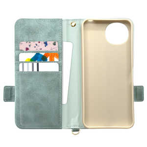 ラスタバナナ AQUOS Wish6 花柄手帳型ケース ライトブルー 9513AW6BHLBL