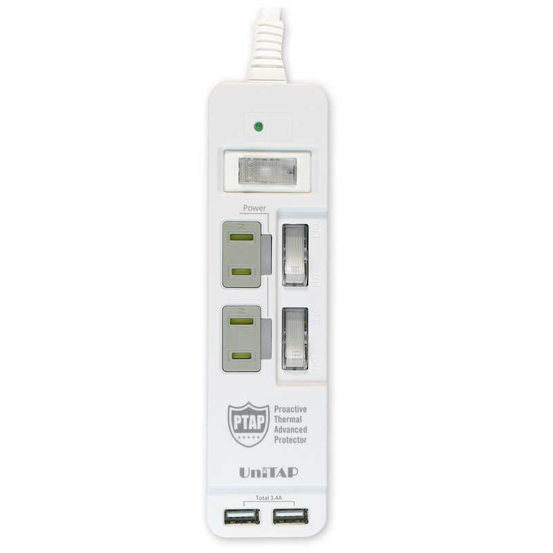 プリンストン プリンストン 火災防止+USB給電機能付マルチタップ2 PPSR-UTAPS2 PPSR-UTAPS2