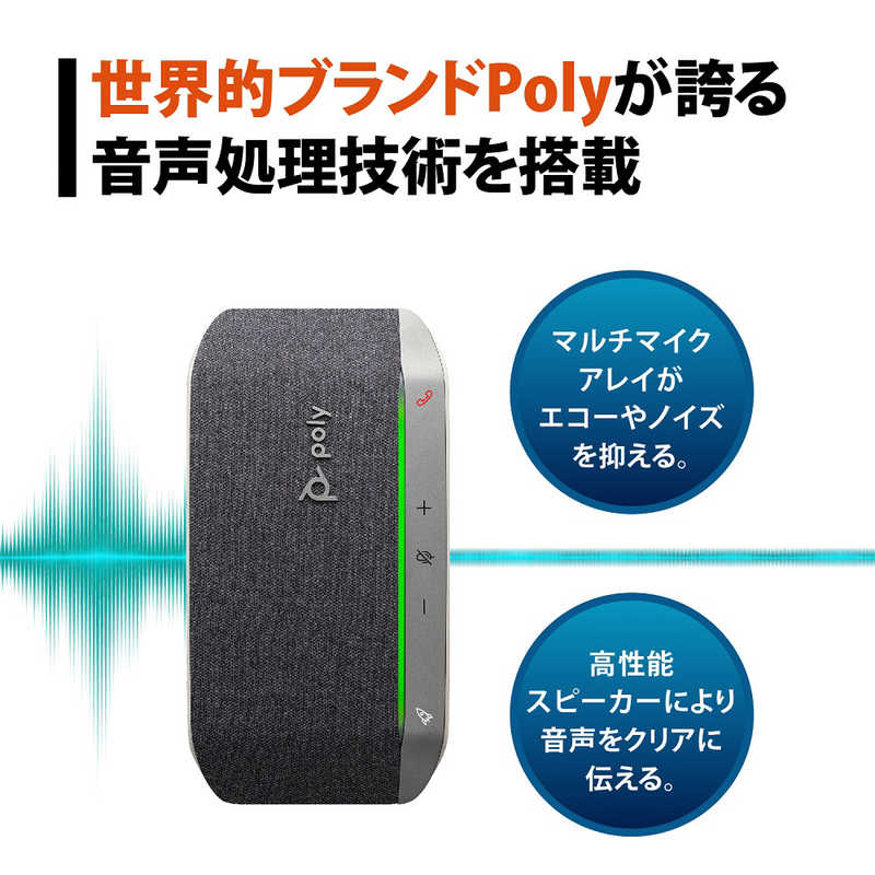 POLYCOM POLYCOM スピーカーフォン Bluetooth+USB-A･USB-C接続 / 音楽スピーカー / モバイルバッテリー Sync 20 会議用 [USB･充電式] PPSYNC-RSY20UA PPSYNC-RSY20UA