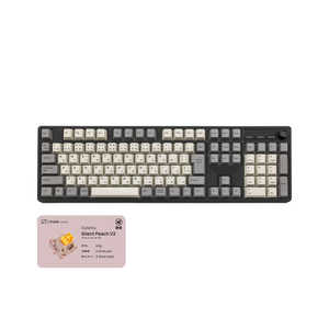 IKBC フルサイズワイヤレスメカニカルキーボード CD108HB＋(Peach静音 / 日本語配列) ブラック IK-CD108HBPLS-O/PC
