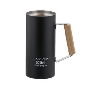 ベストコ 缶ホルダー タンブラー 保冷 ジョッキ ビール 520ml HOLD CUP ブラック NQ-0008