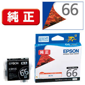 エプソン　EPSON インクカｰトリッジ ICBK66 (フォトブラック)