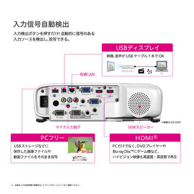 エプソン EPSON ビジネスプロジェクター 4000lm Full HD EB-992F の 