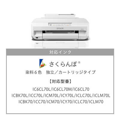 EPSON IC6CL70M インクカートリッジ まとめ）エプソン インクカートリッジ6色パック(黒のみ70L) IC6CL70M 1