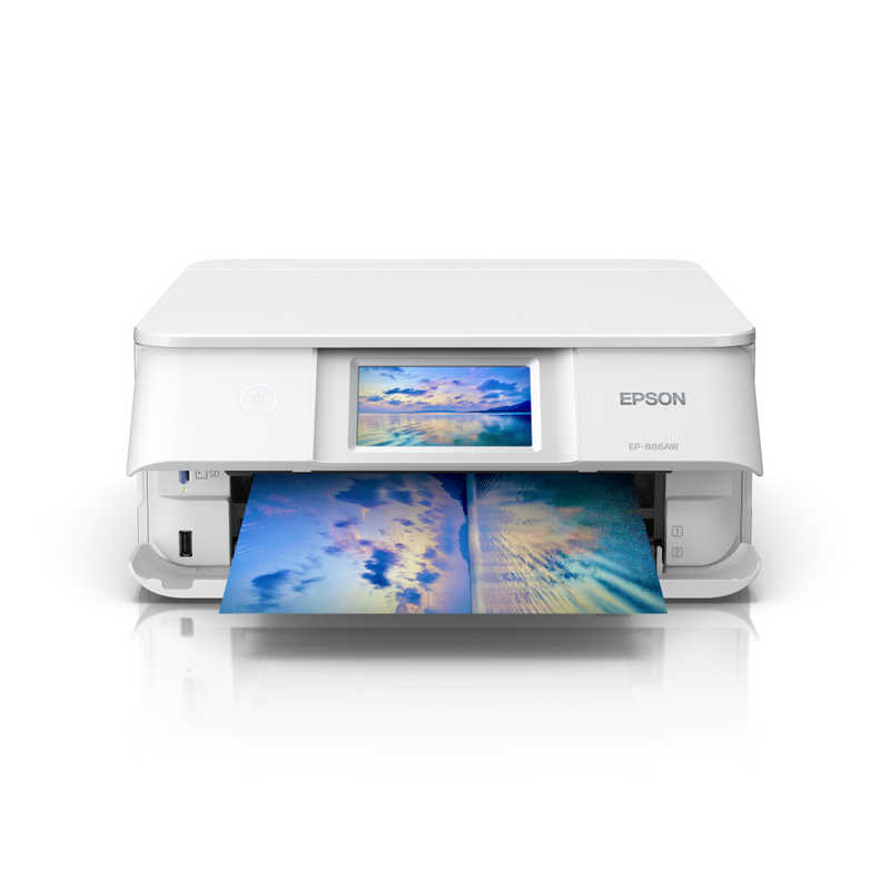 エプソン　EPSON エプソン　EPSON 【アウトレット】A4カラーインクジェット複合機プリンター Colorio ［カード/名刺～A4］ ホワイト EP-886AW EP-886AW