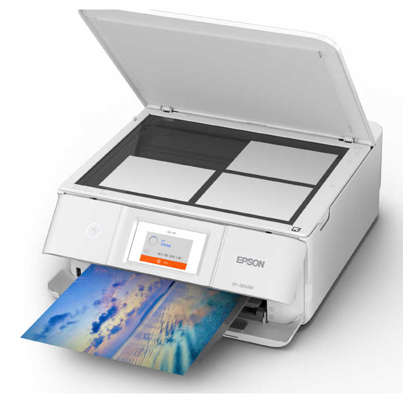 エプソン　EPSON エプソン　EPSON 【アウトレット】A4カラーインクジェット複合機プリンター Colorio ［カード/名刺～A4］ ホワイト EP-886AW EP-886AW