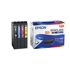 エプソン　EPSON 純正インクカートリッジ 4色パック 黒のみ大容量 IB16CL4BA
