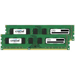 CFD 増設用メモリ デスクトップ用 Clucial スタンダードモデル DDR3-1600 240pin[DIMM DDR3 /8GB /2枚] W3U1600CM-8G