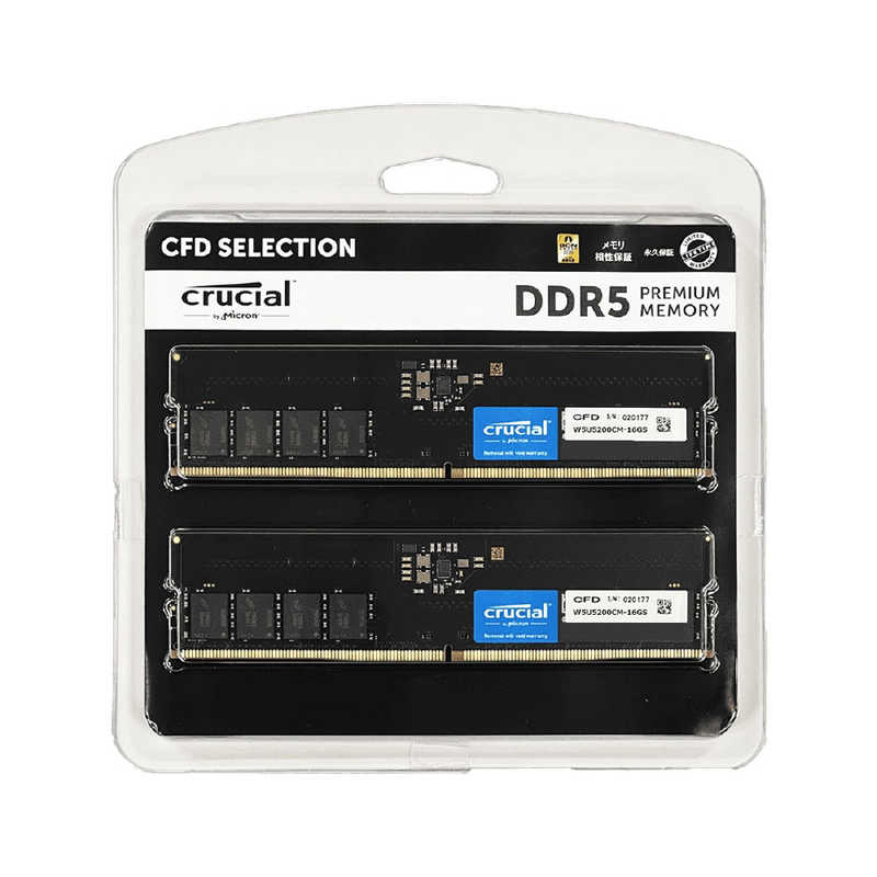 CFD CFD 増設用メモリ CFD Selection DDR5-5200 デスクトップ用メモリ[DIMM DDR5 /16GB /2枚] W5U5200CM-16GS W5U5200CM-16GS
