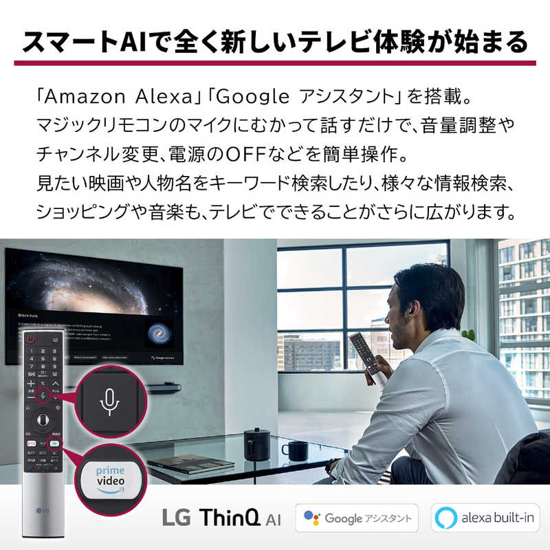 LG LG 75V型 4K対応液晶テレビ[4Kチューナー内蔵/YouTube対応]ブラック 75NANO91JNA 75NANO91JNA
