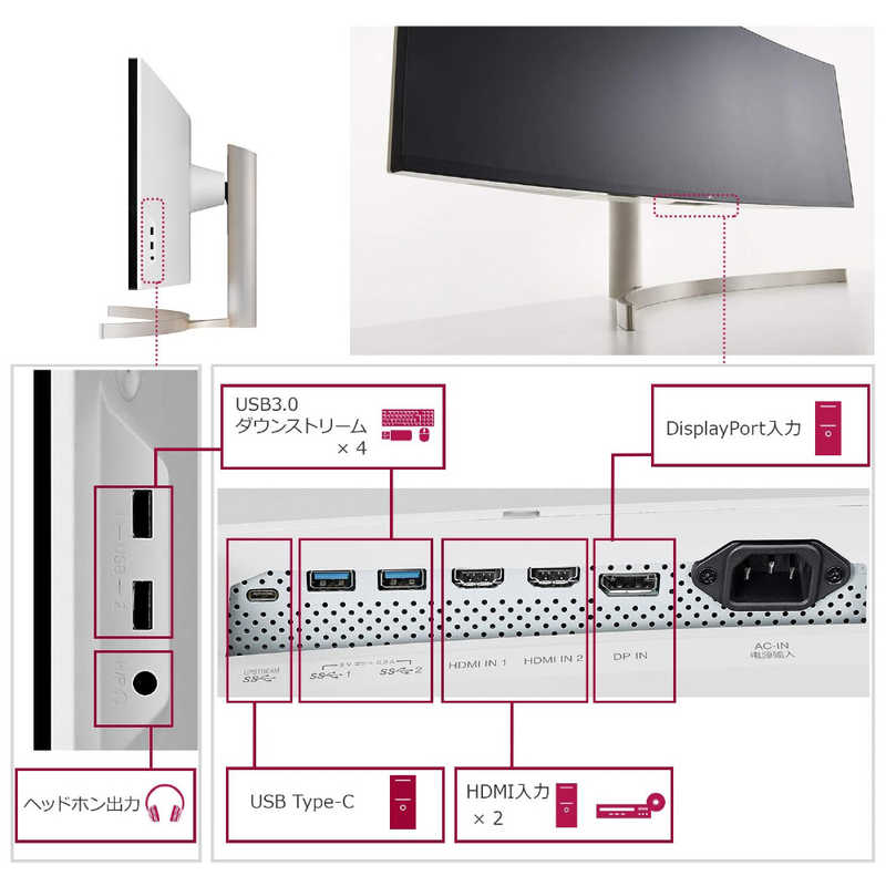 LG LG PCモニター UltraWide Monitor ホワイト [49型 /Dual QHD(5120×1440） /ワイド /曲面型] 49WL95C-WE 49WL95C-WE
