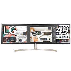 LG PCモニター UltraWide Monitor ホワイト [49型 /Dual QHD(5120×1440） /ワイド /曲面型] 49WL95C-WE
